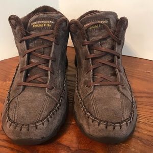 Skechers Laced Up Booties Chocolate Size 9
